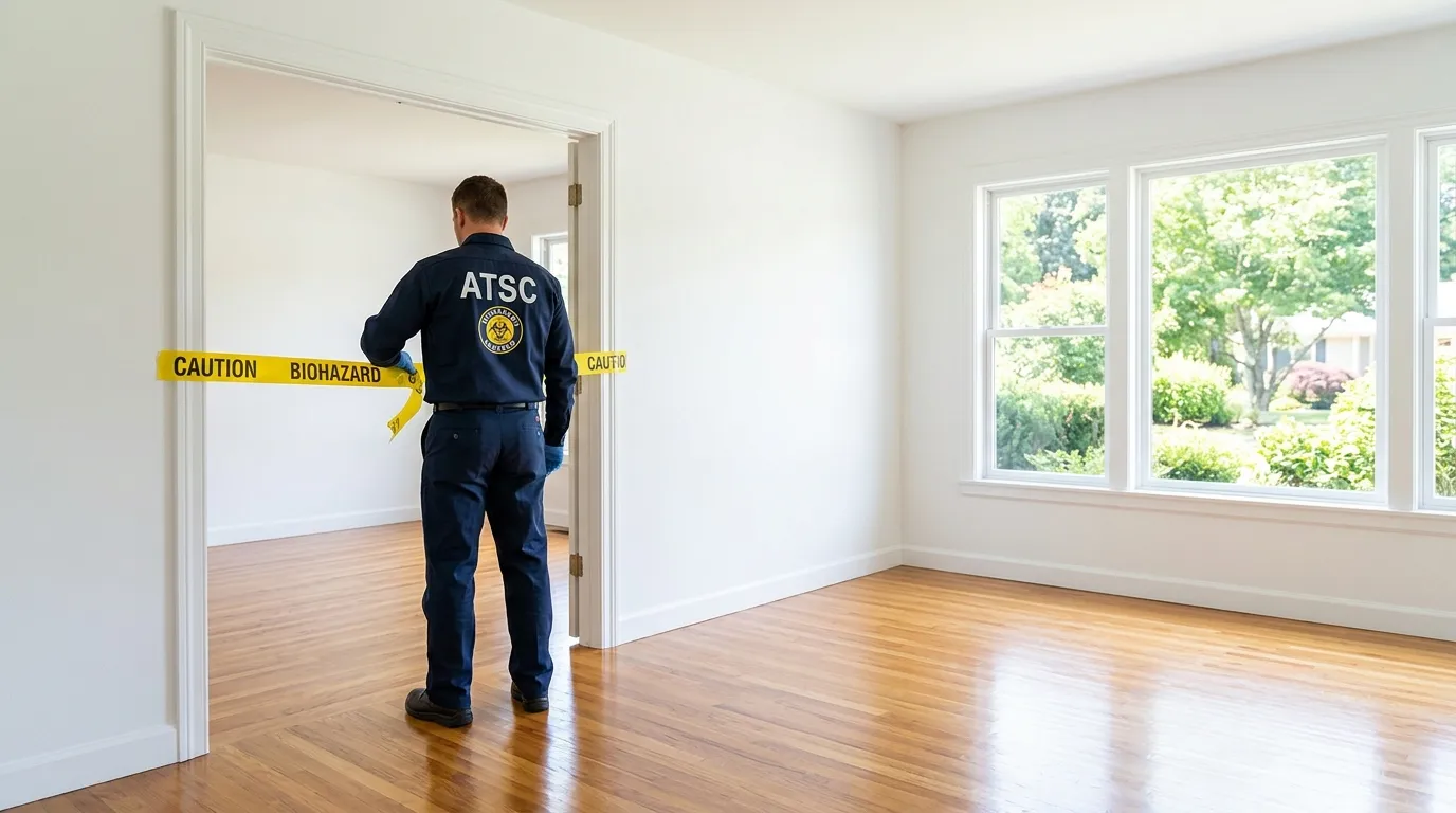 Certified biohazard cleanup crew performing Decomposition Cleanup in East Mount Airy